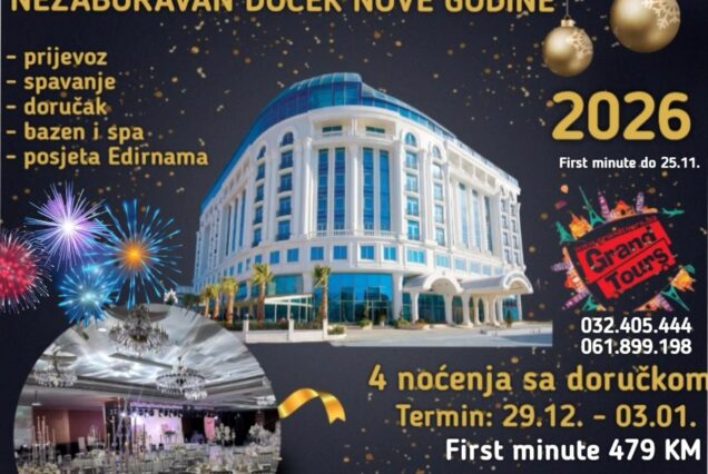 *NOVA GODINA 2026*  Nezaboravan doček Nove godine  -BUYUKCEKMECE – HOTEL ESSER  *  29.12. - 03.01.2026 3 noćenja sa doručkom